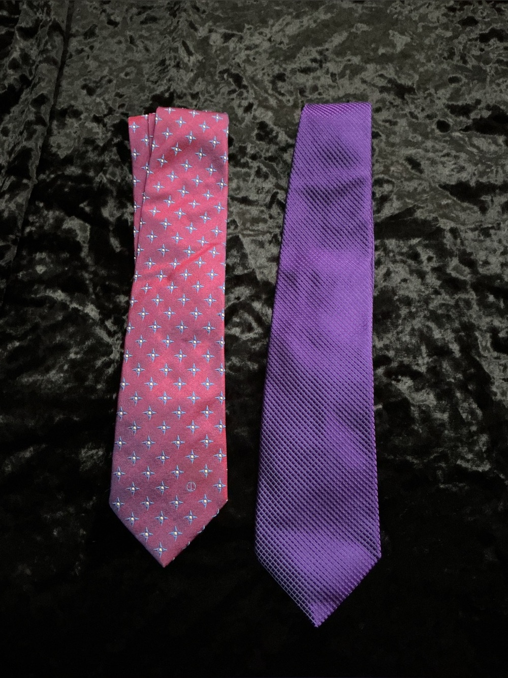 DUNHILL Purple and Pink Men's Dress Ties - Classic Solid and Patterned Styles.